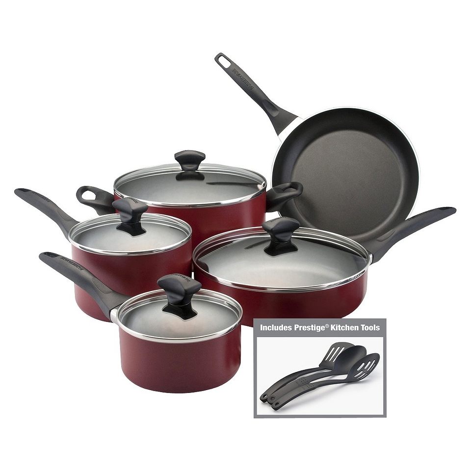 Farberware 12pc Non Stick Cookware Set Red