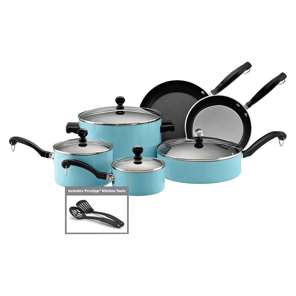 Farberware 12pc Aluminum Cookware Set Turq