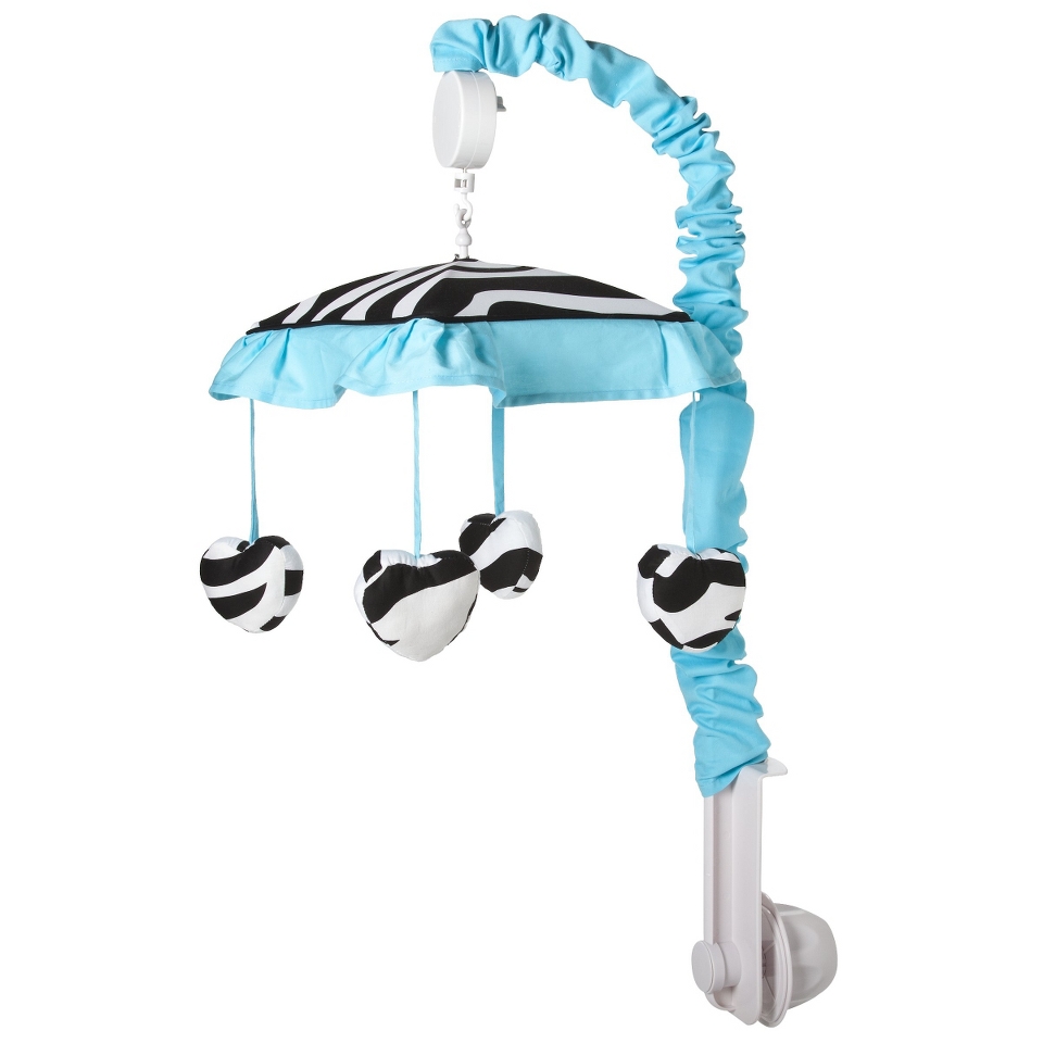 Turquoise Zebra Musical Mobile