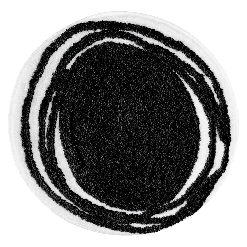 InterDesign Doodle Rug   Black (24 Round)