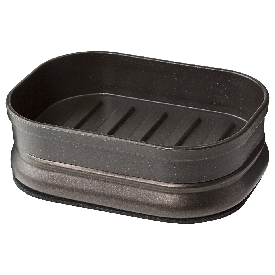 InterDesign Gina Bronze Ribbed Soap Dish   Bronze/Brown