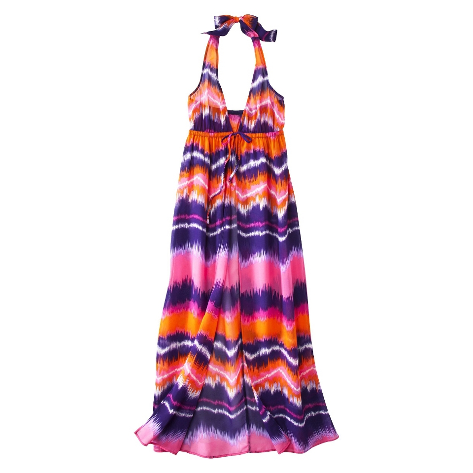   Mobile Site   Juniors Multicolored Chiffon Long Swim Cover Up Dress