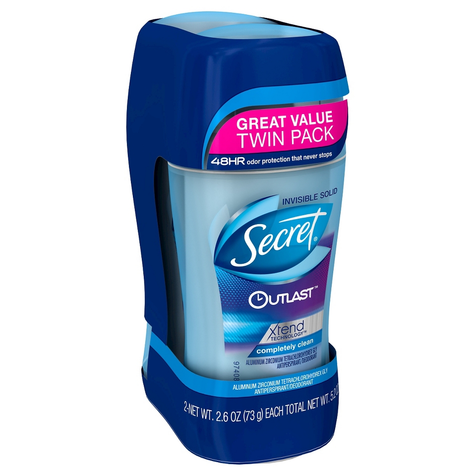 Secret Outlast Deodrant   Completely Clean (2.6 oz)   2 Pack