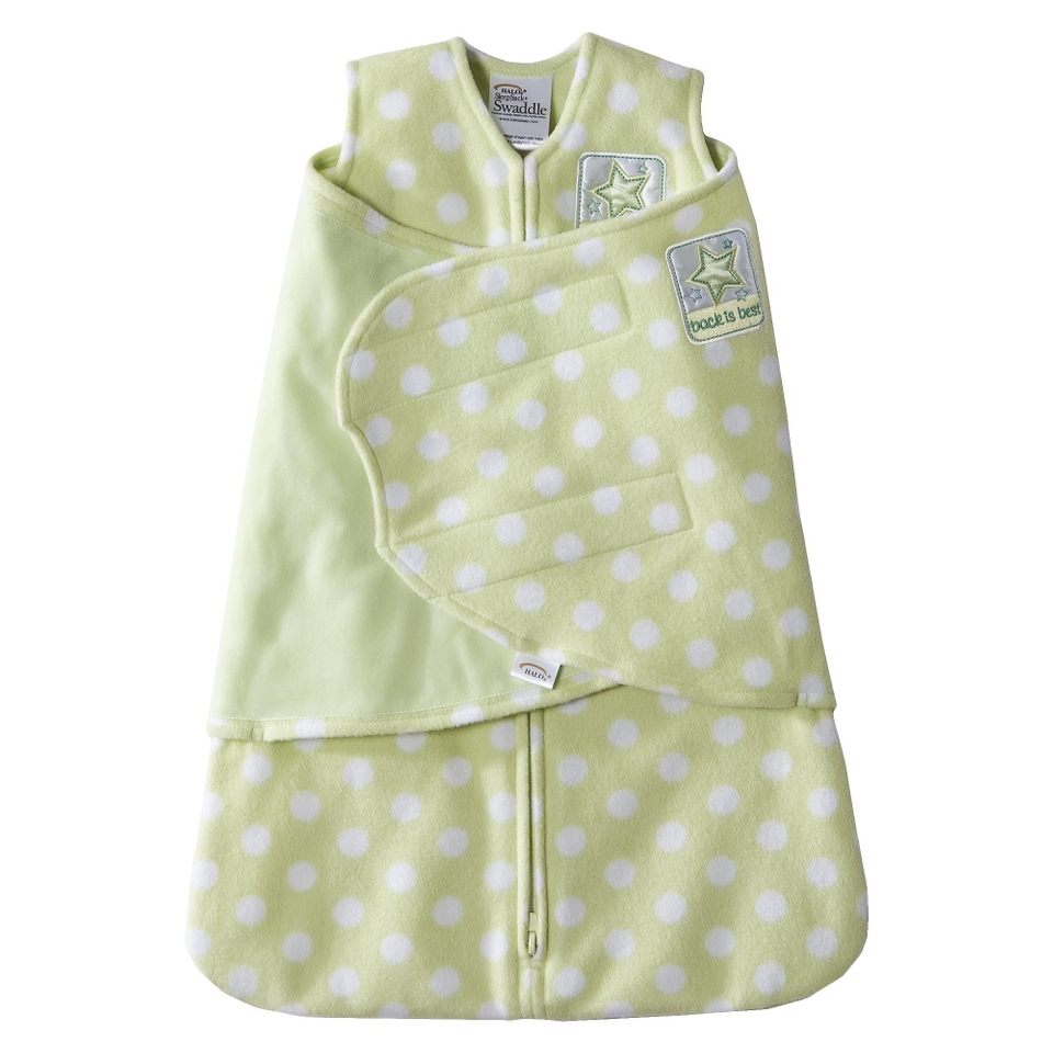 Halo SleepSack Swaddle Fleece Sage Dots   Newborn