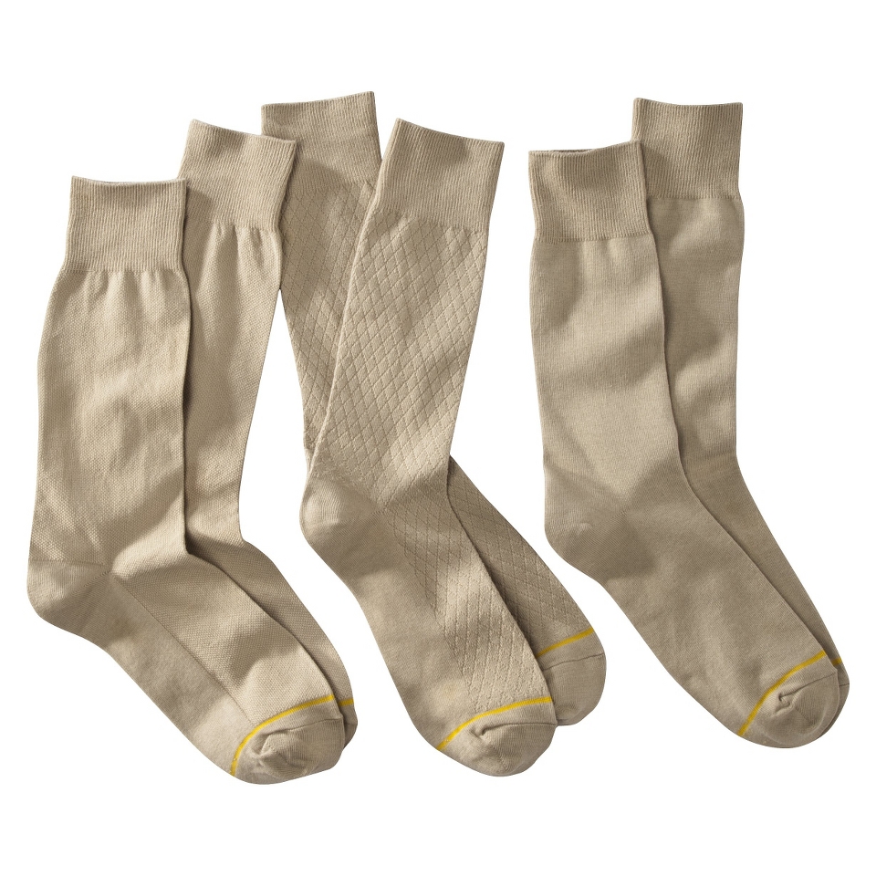 Auro a GoldToe Brand Mens 3PK Socks   Khaki 6 12