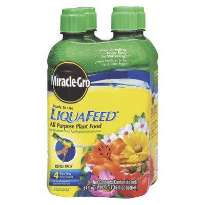 Miracle-Gro Liquafeed All Purpose Plant Food Refill 4-Pack 16oz bottles ...