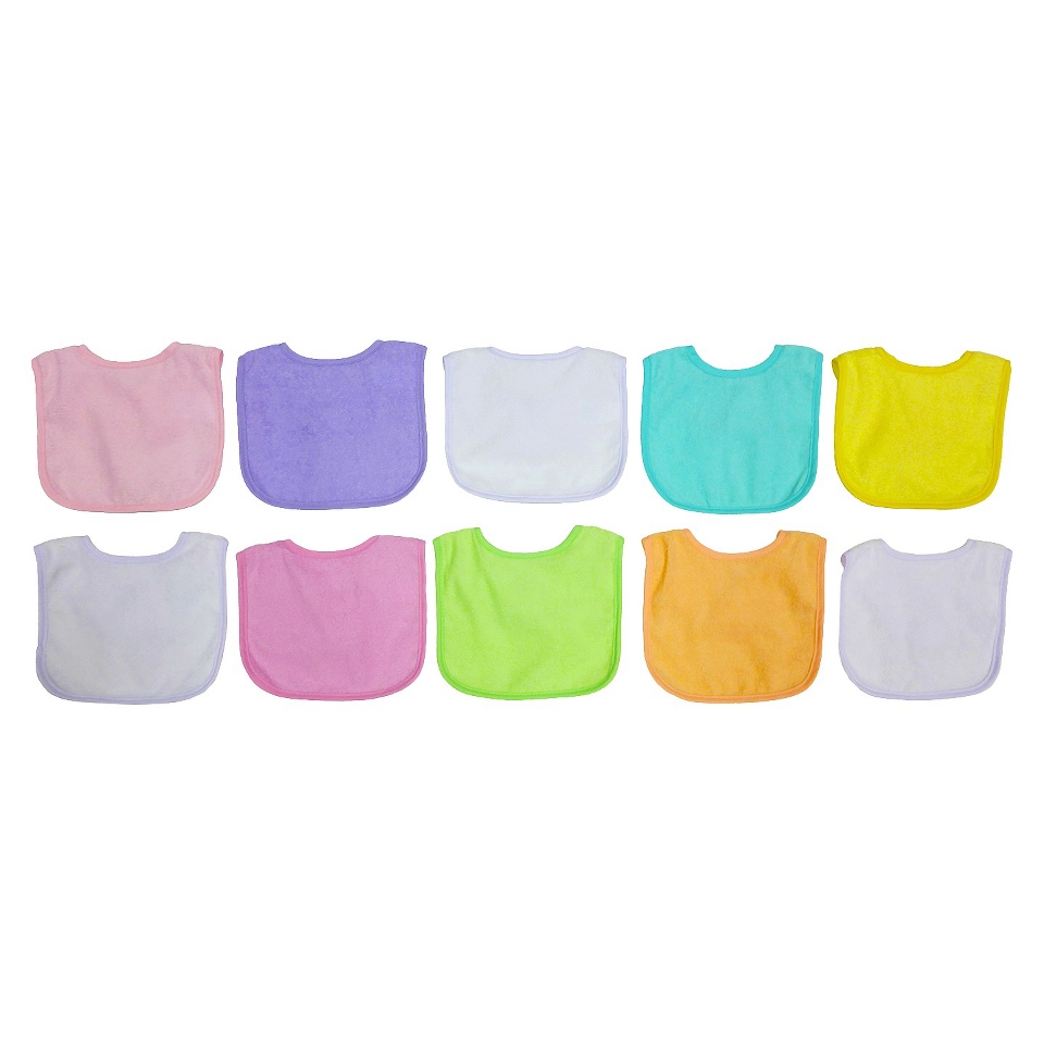 Neat Solutions Girls Bib Set   Pastel (10 pack)