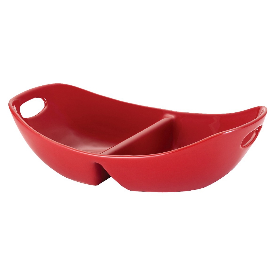 Rachael Ray Serveware 14 Divided Dish   Red