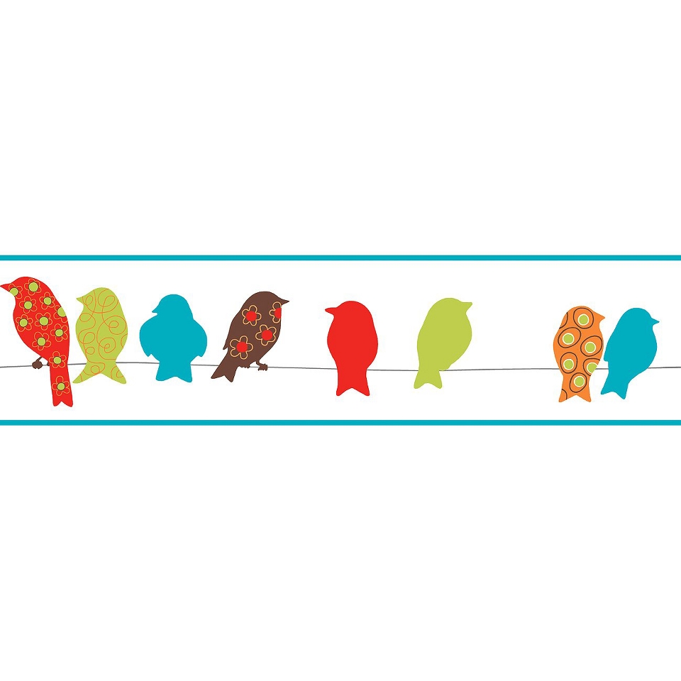 Bird On A Wire Border   Multicolored