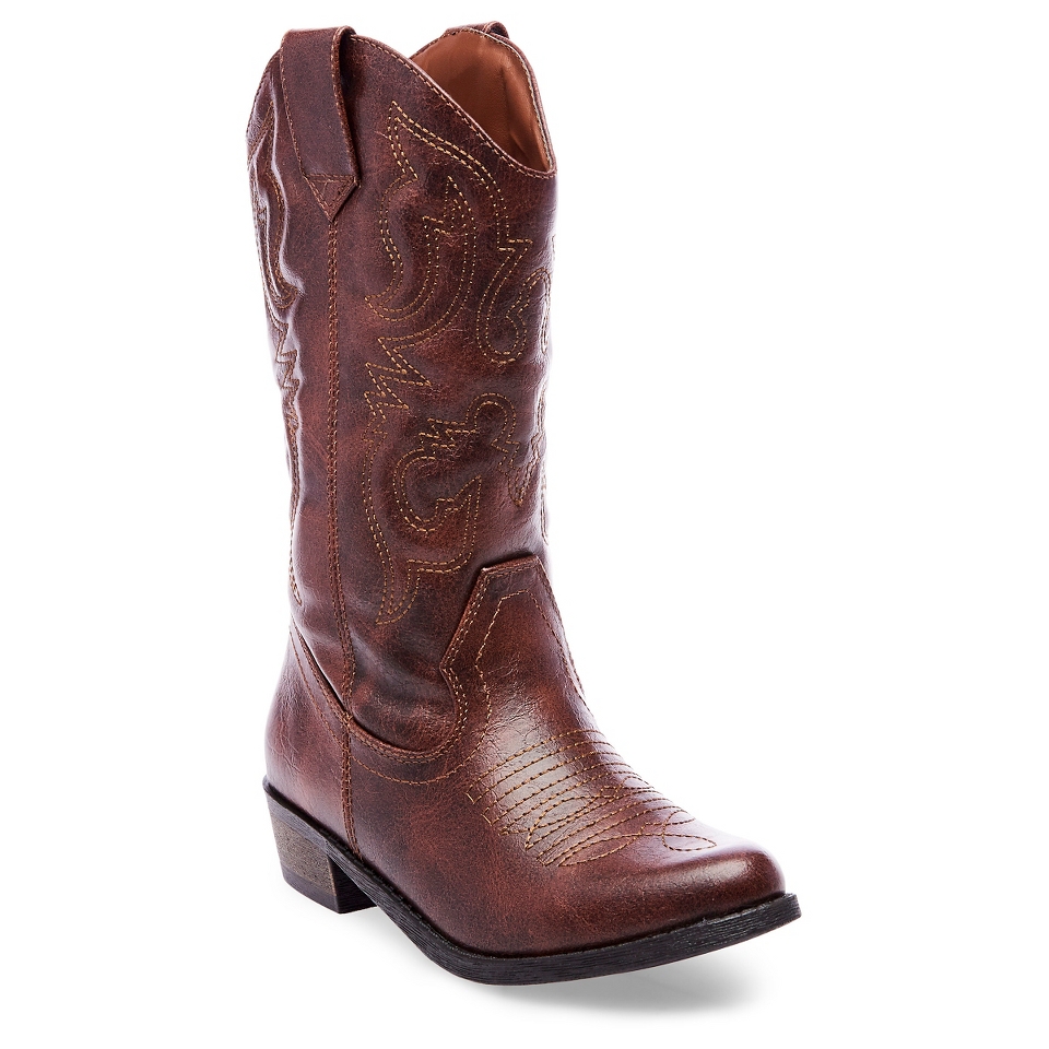 Girls Cherokee Gregoria Cowboy Boot   Brown 12