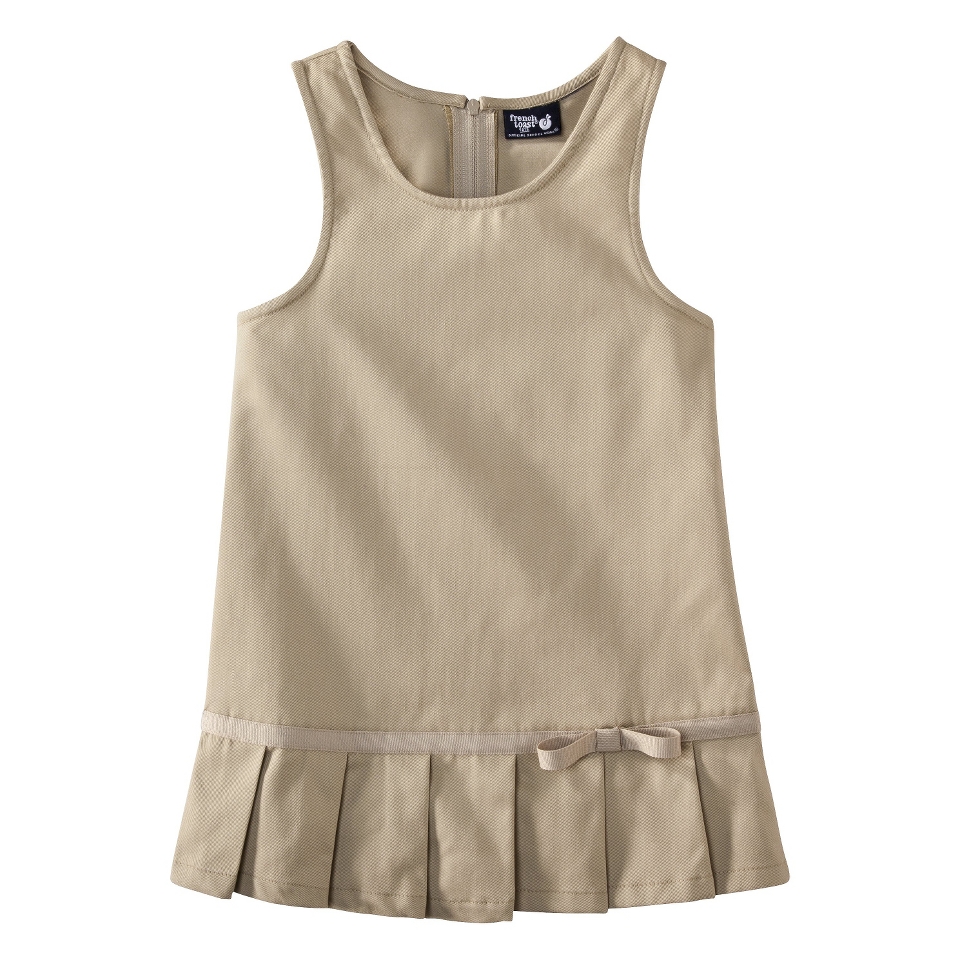 French Toast Girls School Uniform Pleated Hem Jumper   Khaki 4T