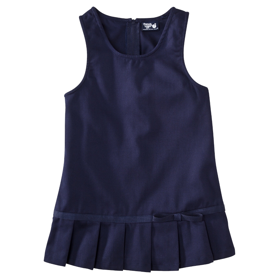 French Toast Girls School Uniform Pleated Hem Jumper   Navy 3T