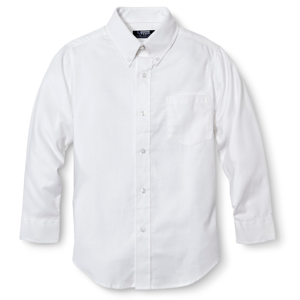 French Toast Boys School Uniform Long Sleeve Oxford Shirt   White 14