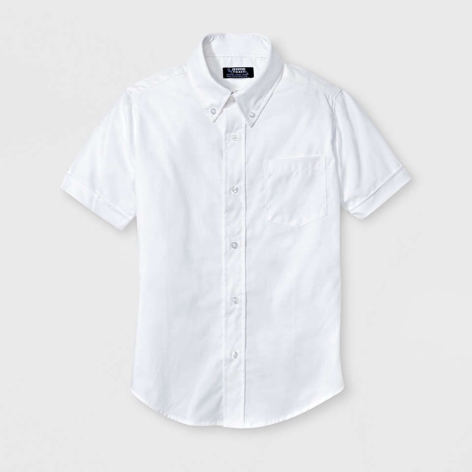 French Toast Boys School Uniform Short Sleeve Oxford Shirt   White 11