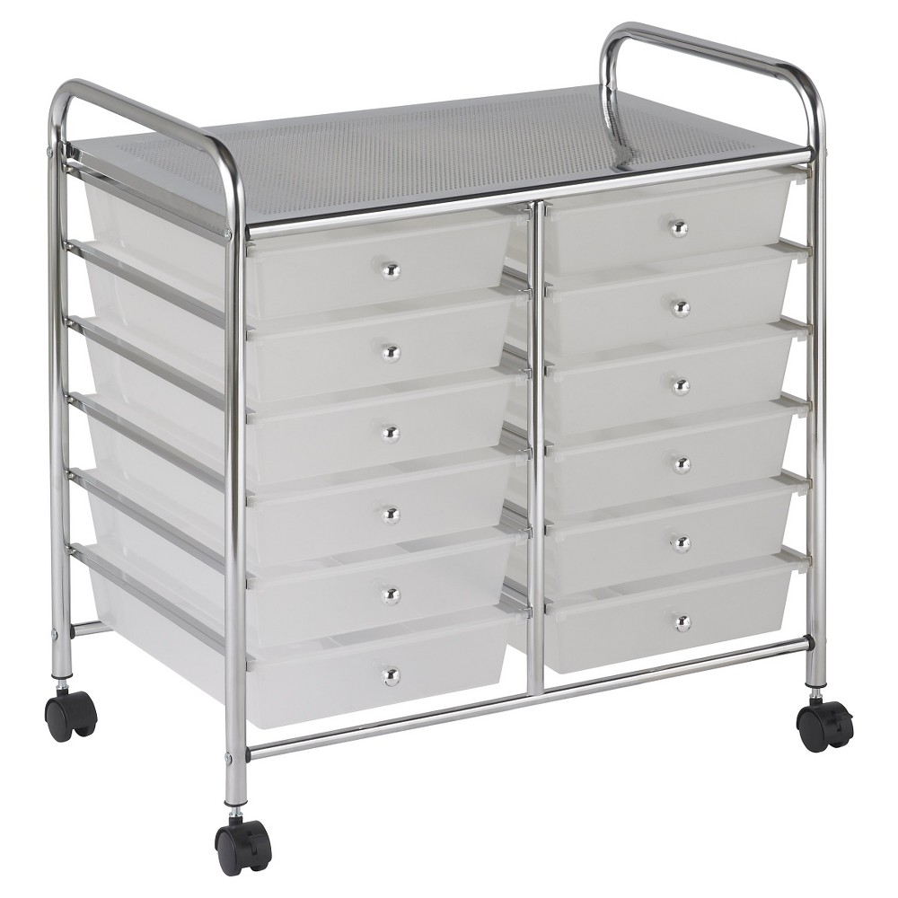 ECR4Kids 12-Drawer Mobile Organizer-White