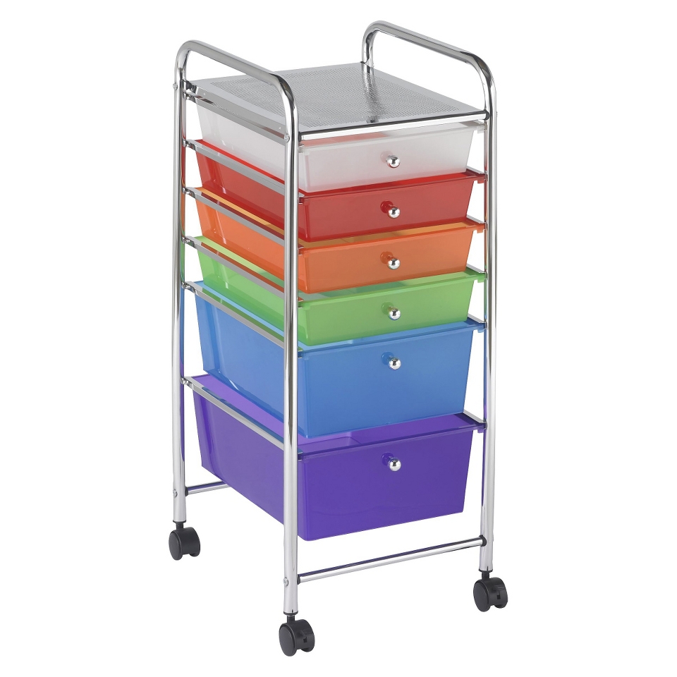 ECR4Kids Multicolor Mobile Organizer   6 Drawer