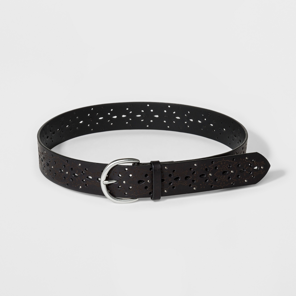 Mossimo Supply Co. Black Laser Perforated Stud Belt   S