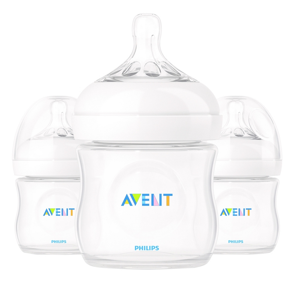 Philips Avent BPA Free Natural 4 Ounce Polypropylene Bottles, 3 Pack