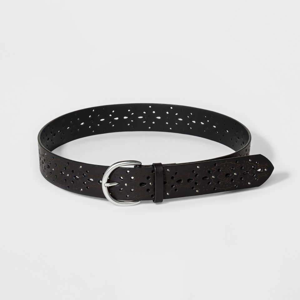 Mossimo Supply Co. Black Laser Perforated Stud Belt   L