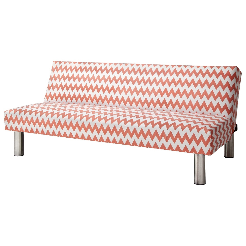 Sleeper Sofa Chevron Sofa Bed   Coral/White