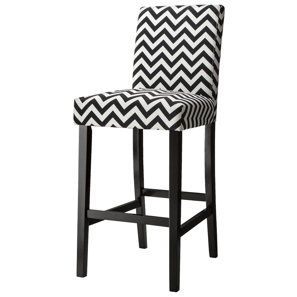 Skyline Barstool 30 Uptown Bar Stool   Black & White Chevron