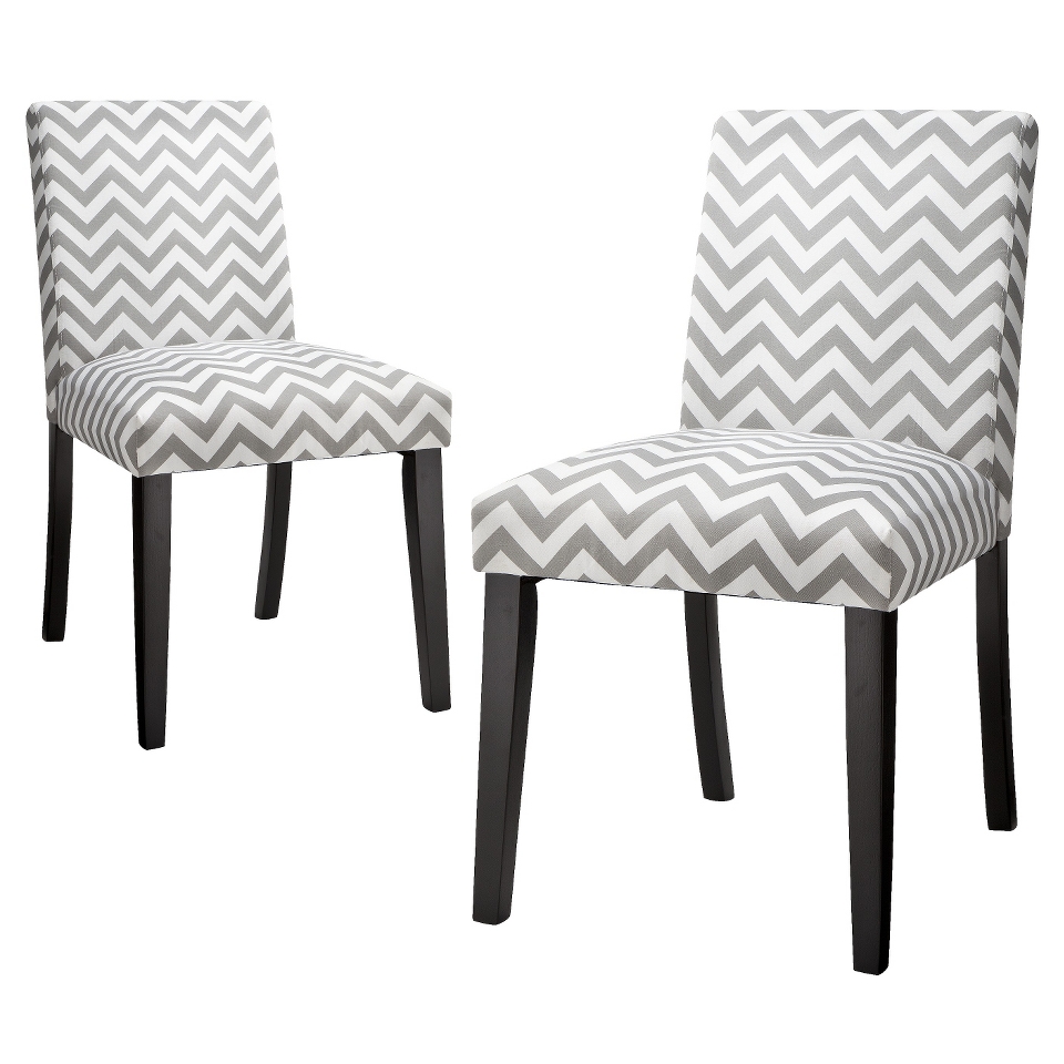 Skyline Dining Chair Uptown Dining Chair Set of 2   Grey & White Chevron