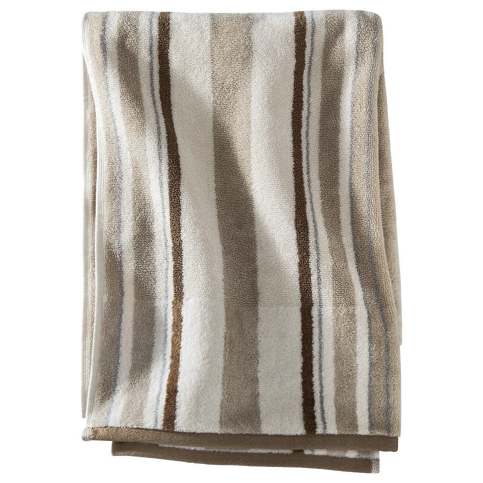 Threshold Stripe Bath Sheet   Light Brown