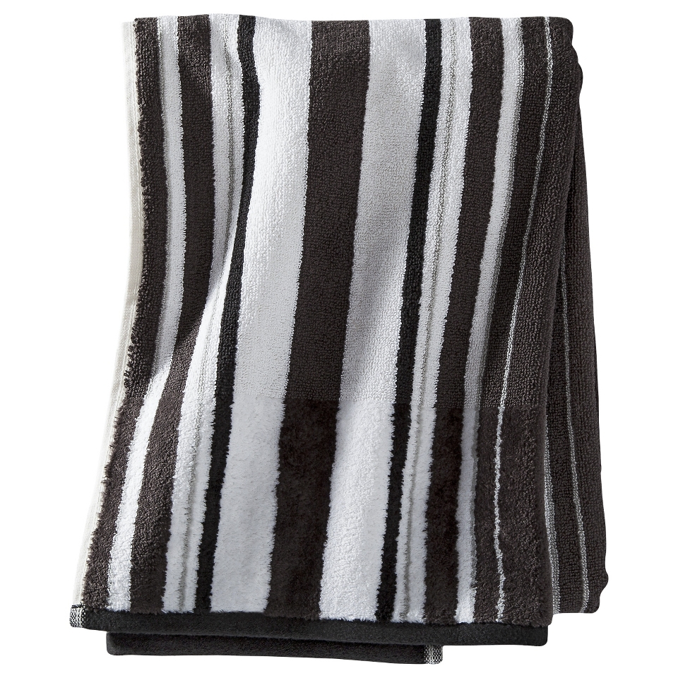 Threshold Stripe Bath Towel   White