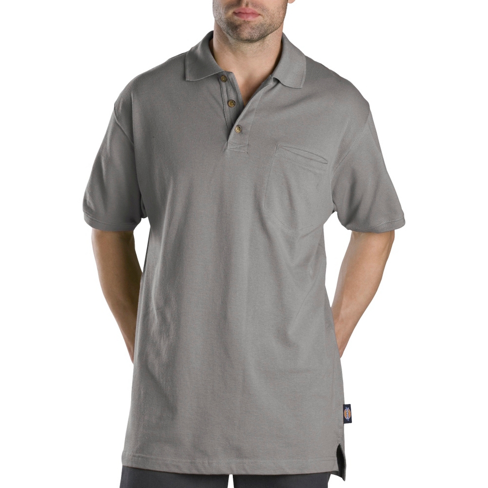 Dickies Mens Relaxed Fit Mini Pique Polo   Ash Gray 4X