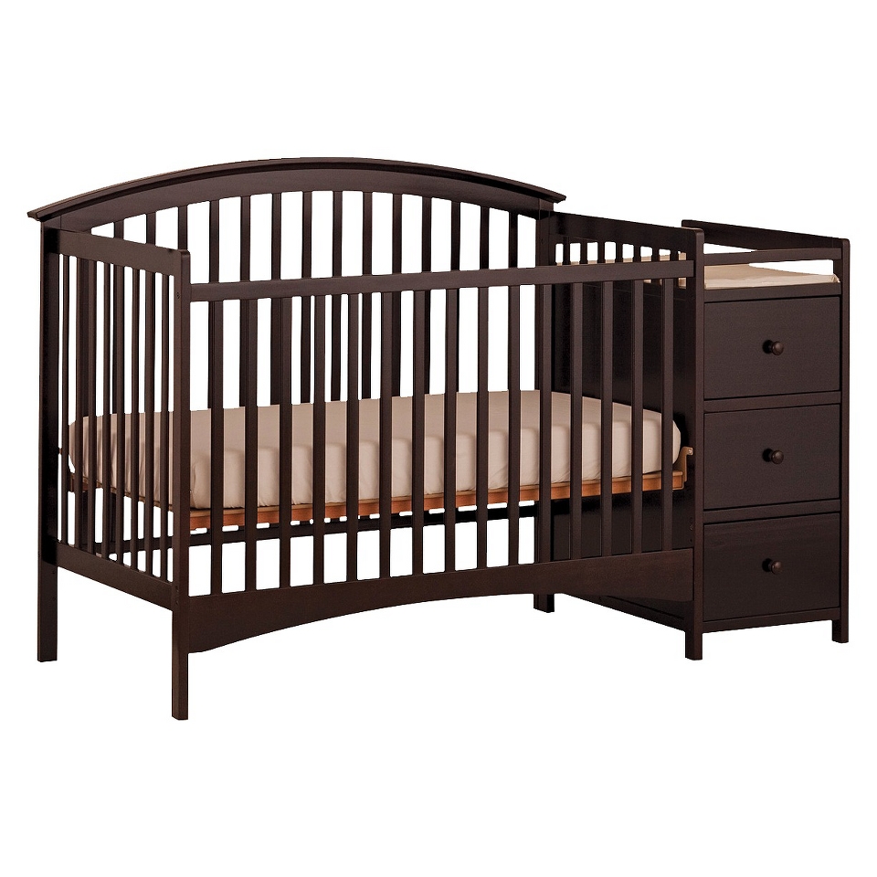 Stork Craft Bradford 4 in 1 Fixed Convertible Crib Changer   Espresso