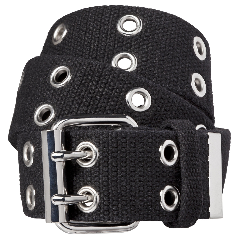 Xhilaration Black Web Belt with Grommets   L