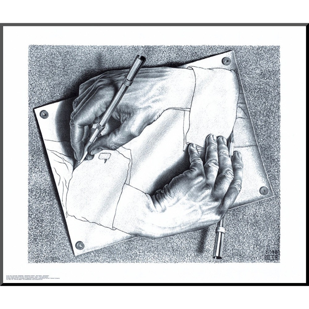 Art.com - Drawing Hands Mounted Print