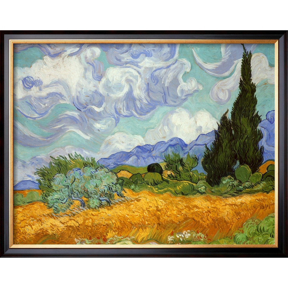 Art   Wheatfield and Cypress Framed Print