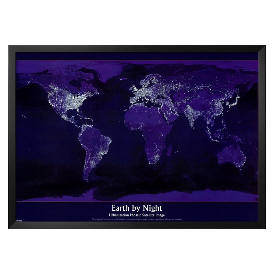 Art   Earth by Night Framed Poster