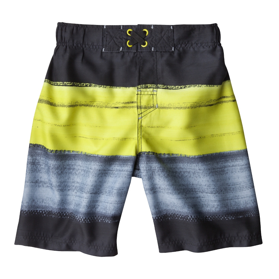 Boys Striped Swim Trunk   Black Basin L