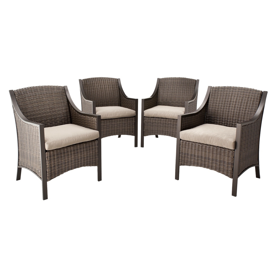 Threshold Casetta 4 Piece Wicker Patio Dining Chair Set