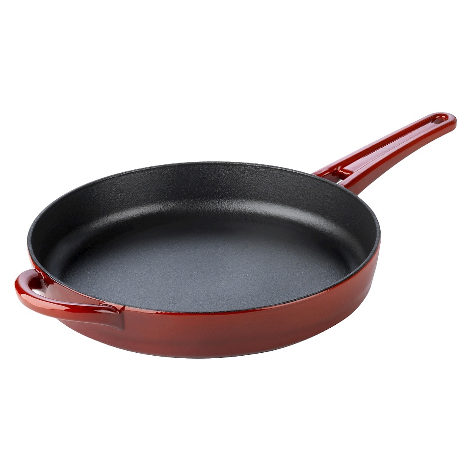 Calphalon Kitchen Essentials 10 Enamel Cast Iron Fry Pan  Red