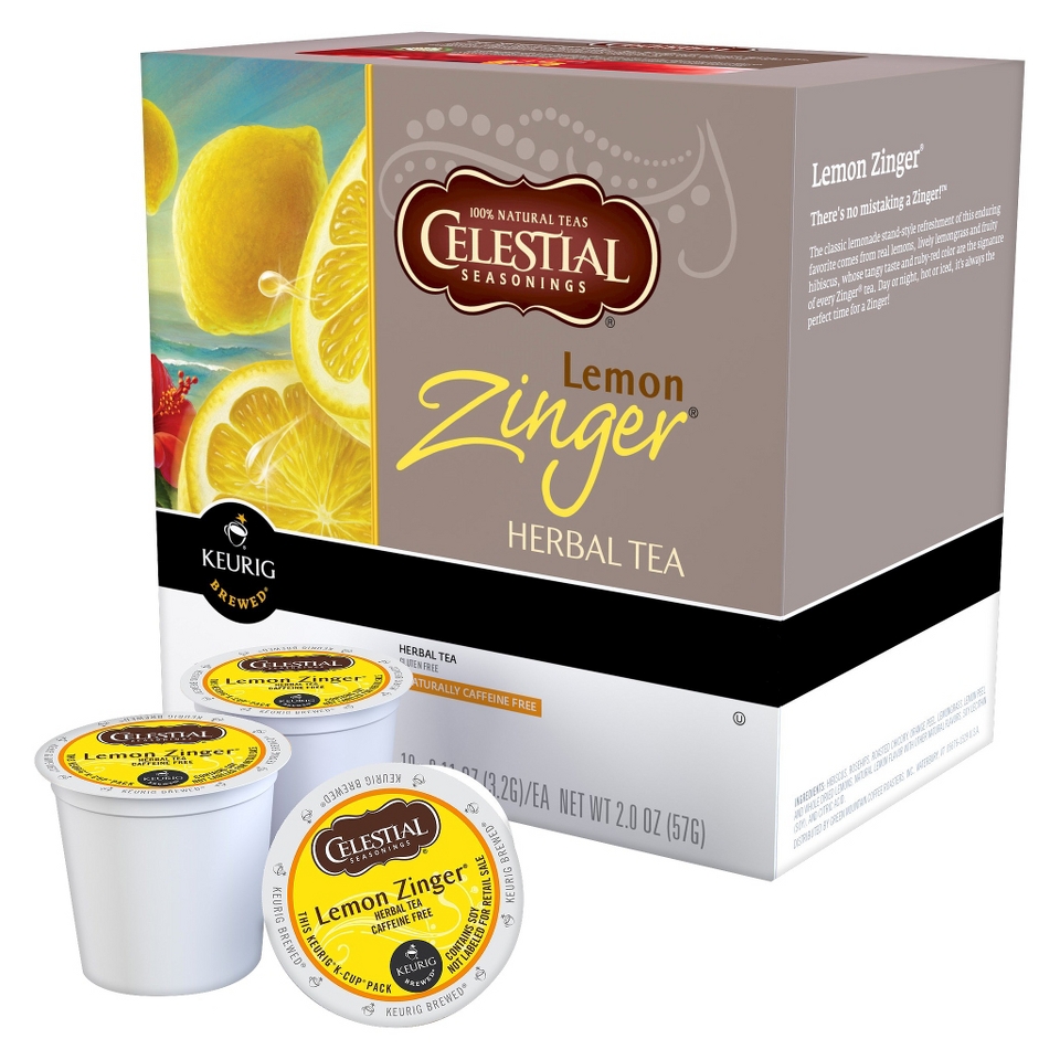Keurig Celestial Seasonings Lemon Zinger Herbal Tea K Cups, 18 Ct.