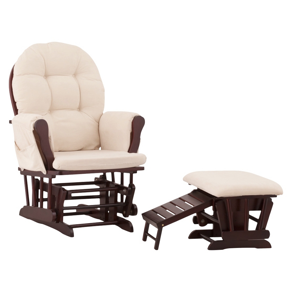 Glider and Ottoman Set Status Roma Glider and Nursing Ottoman   Red Brown