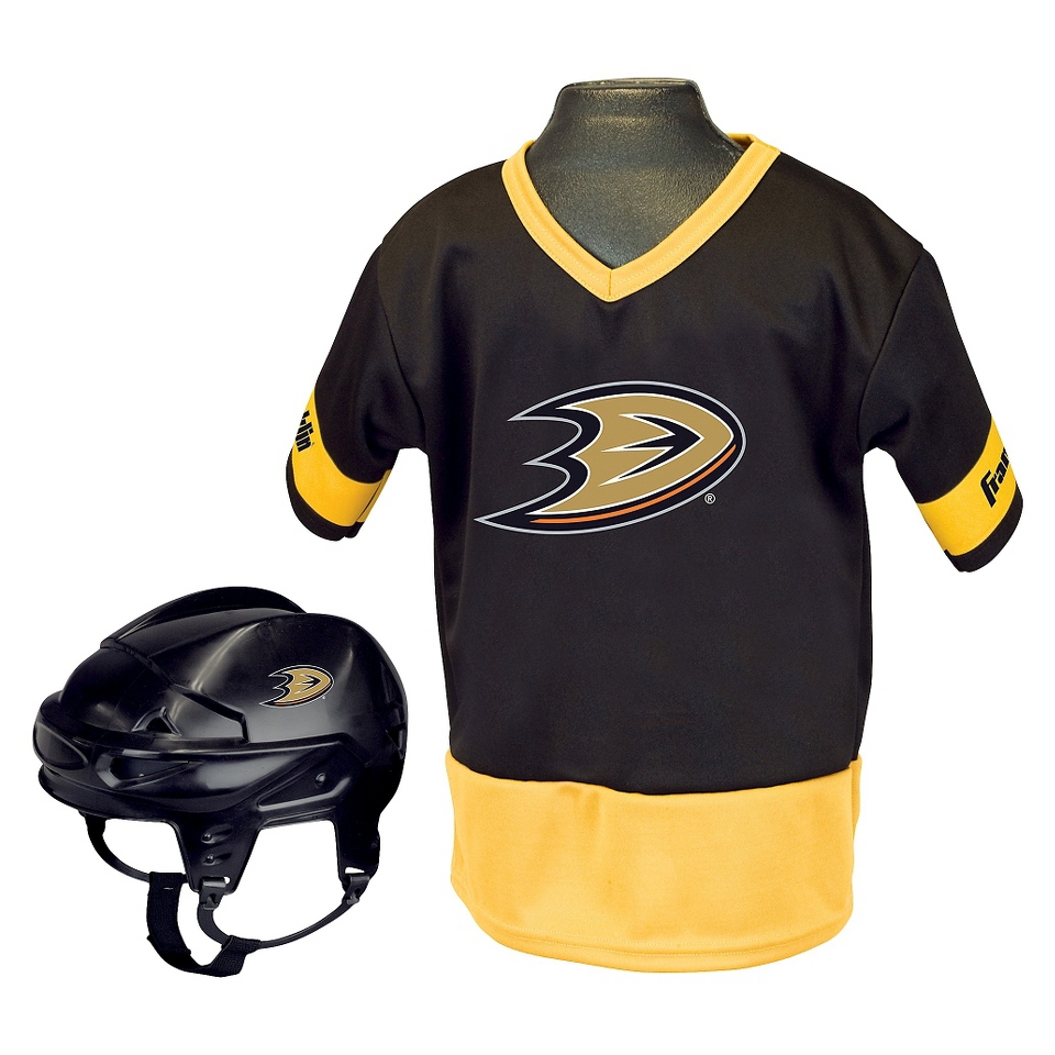 Franklin sports NHL Ducks Kids Jersey/Helmet Set  OSFM ages 5 9