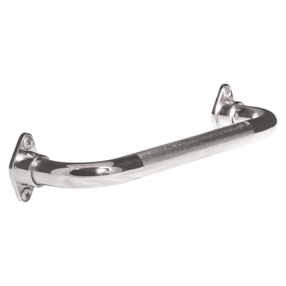 AquaSense Knurled Chrome Grab Bar with Rotating Flange, 24 in / 60.96 cm