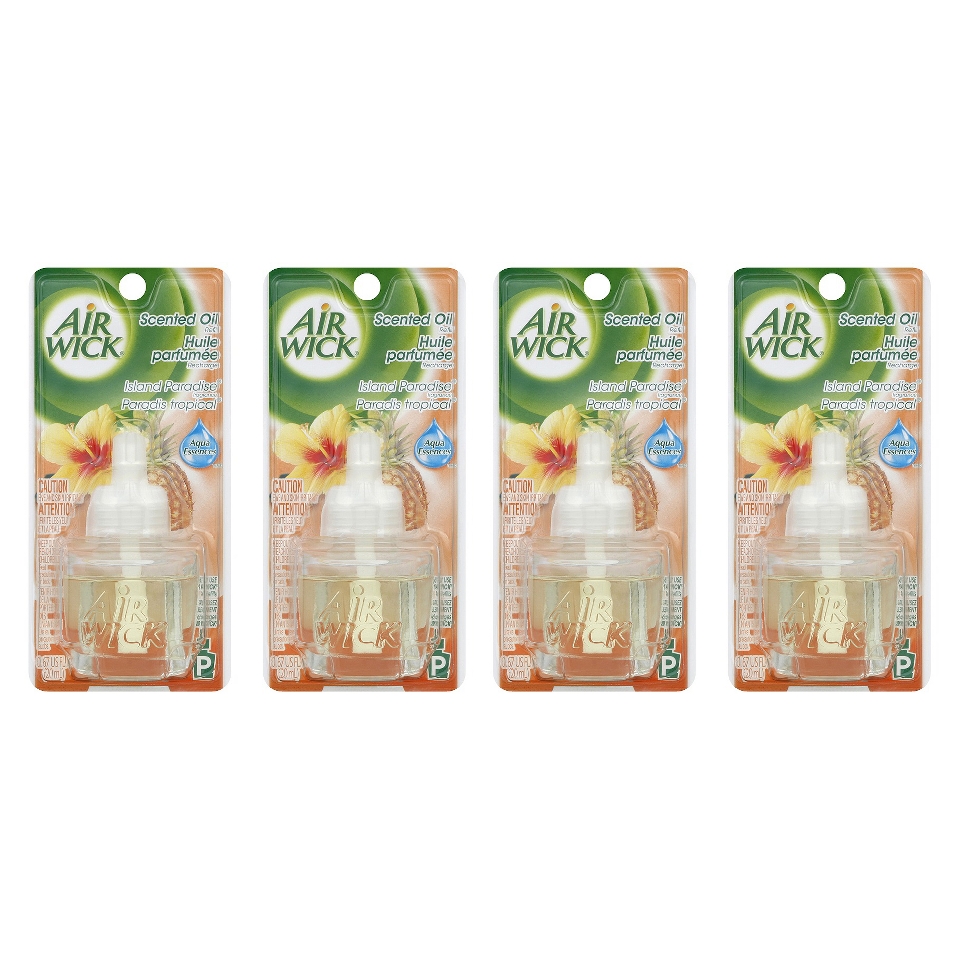 AIR WICK Scented Oils   ISLAND PARADISE , .69 Ounces, 4 Pack