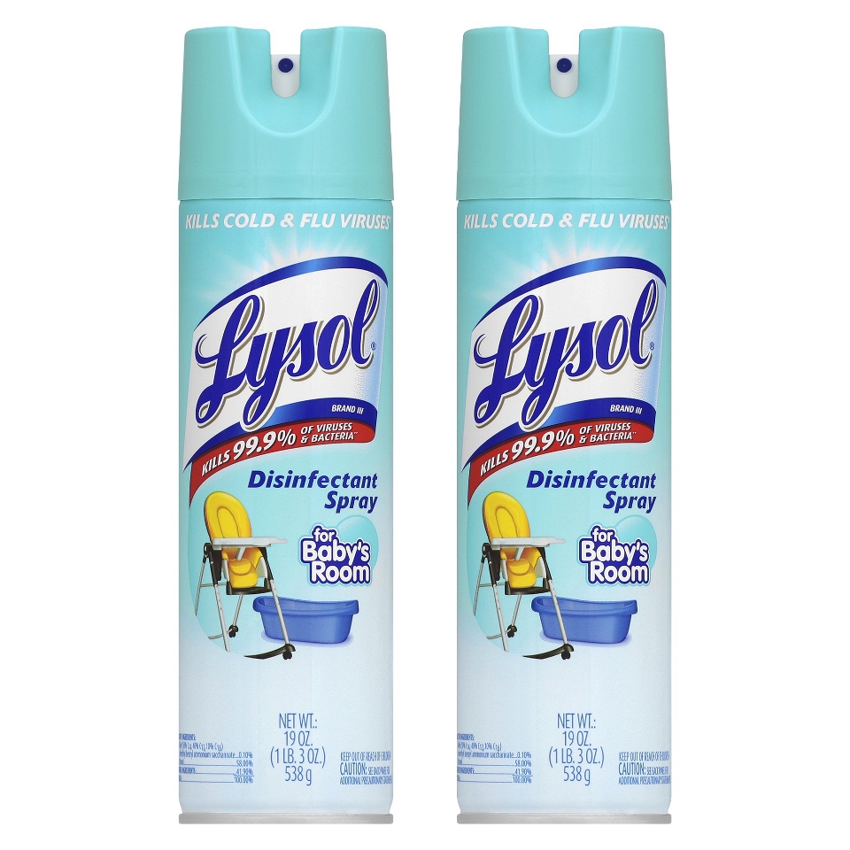 LYSOL Disinfectant Spray   FOR BABYS ROOM, 19 Ounces, 2 Pack