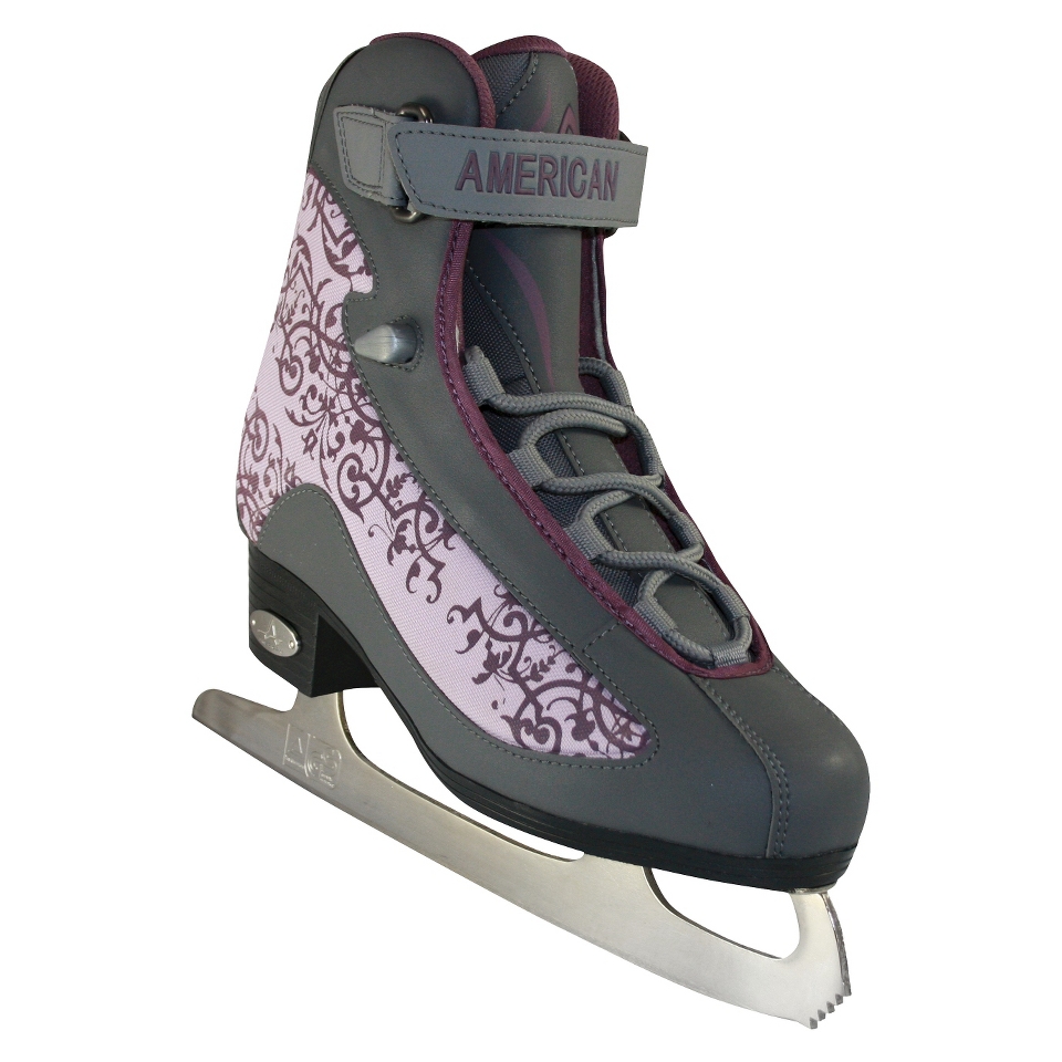 American Ladies Softboot Figure Skate   Grey and Plum (6)