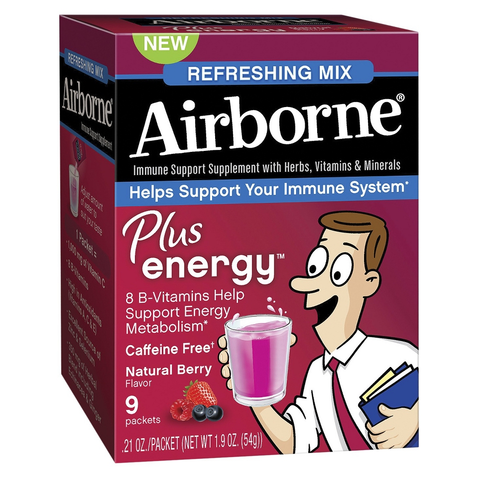 Airborne Immune Supplement + Energy Mix Berry   9 Packets