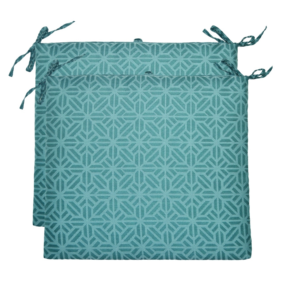 Threshold 2 Piece Outdoor Seat Cushion Set   Blue Geometric