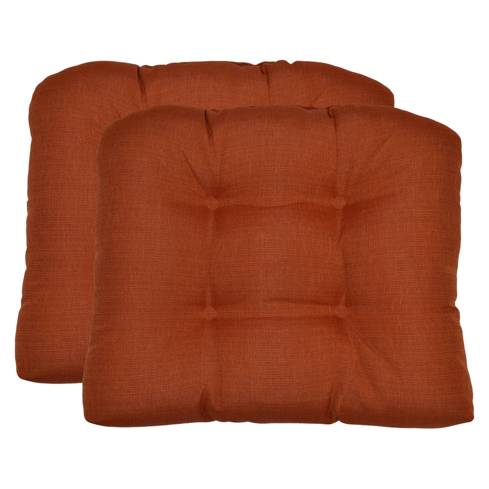 Threshold 2 Piece Outdoor Wicker Chair Cushion Set   Orange Textured