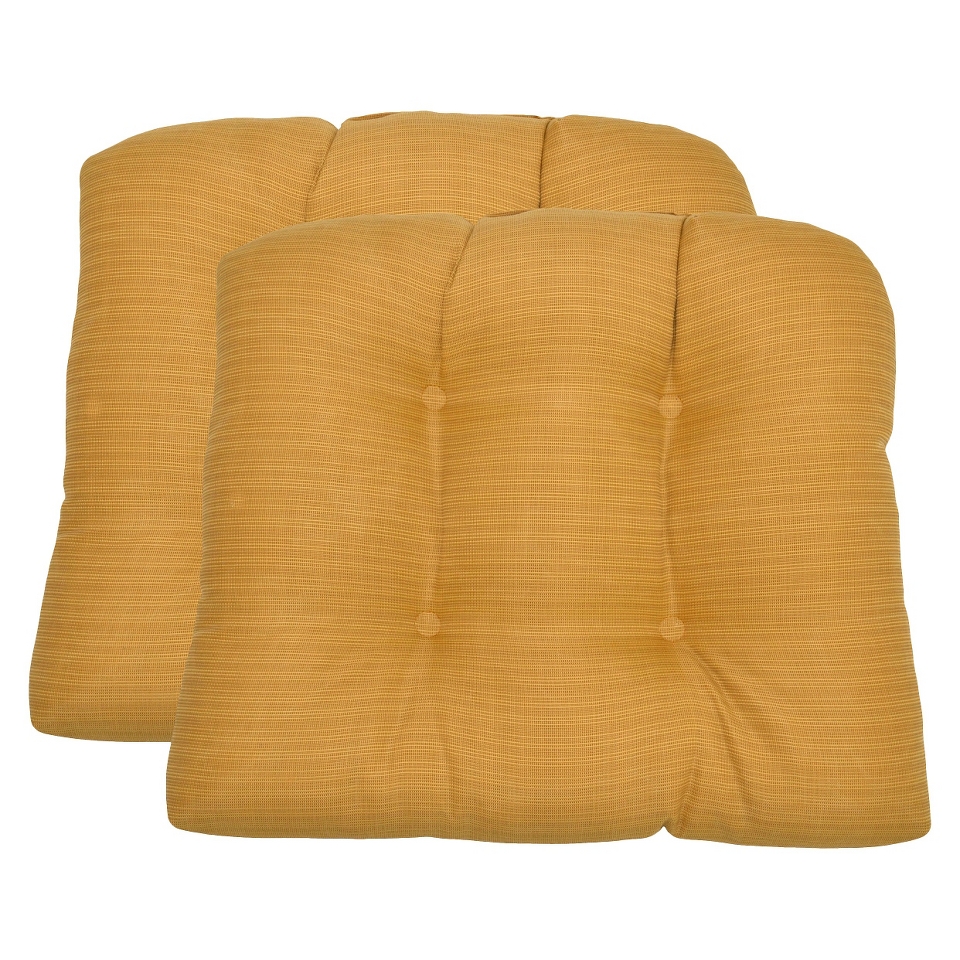 Threshold 2 Piece Outdoor Wicker Chair Cushion Set   Yellow Textured
