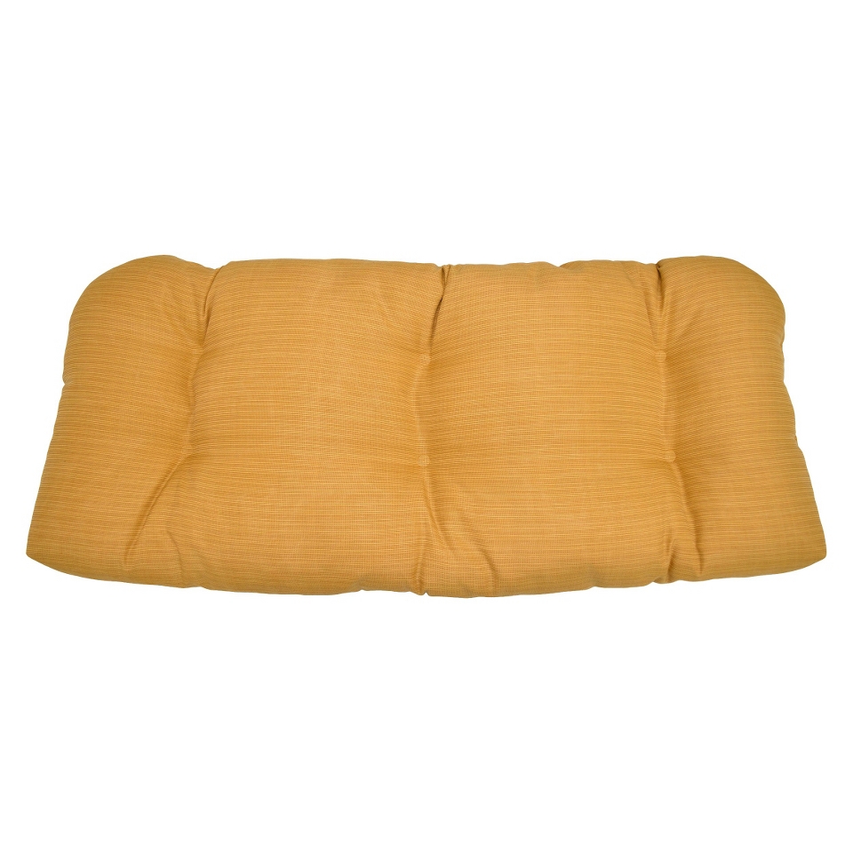 Threshold Outdoor Wicker Settee Cushion   Yellow Textured