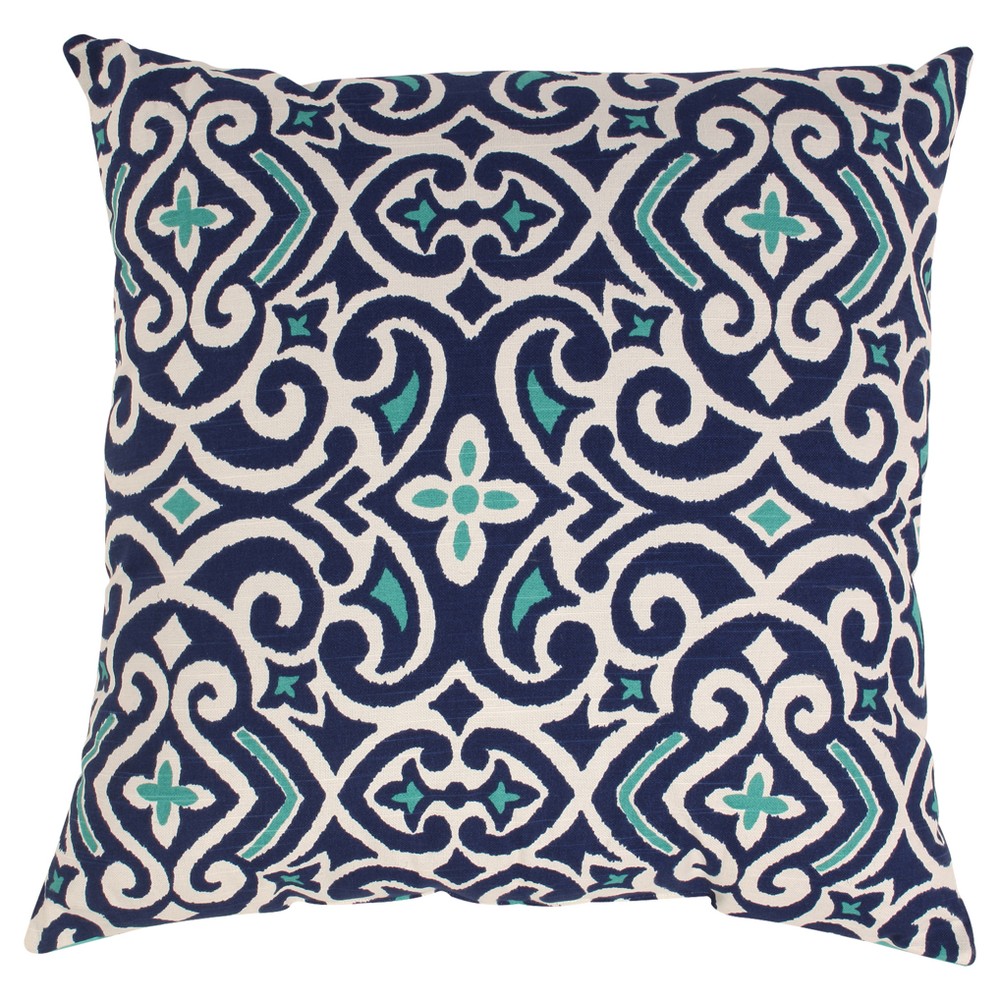 UPC 751379475127 product image for Damask Square Toss Pillow - Blue/White (18x18